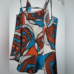 Paper Crane size S blue, orange, gray/white